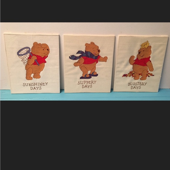 8 Winnie The Pooh Cross-stitch Watercolor Pictures Kids - Picture 3 of 10